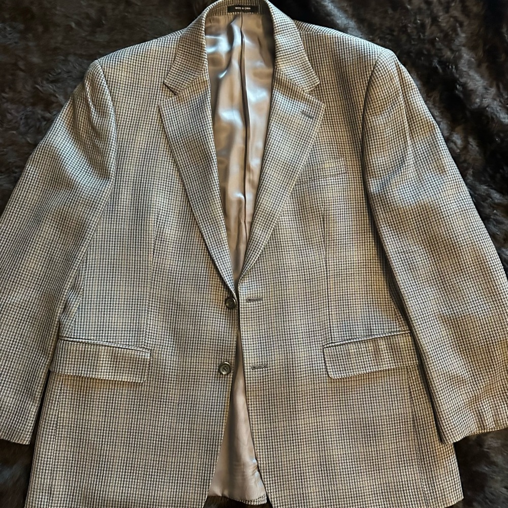 Chaps Black and White Checkered Blazer